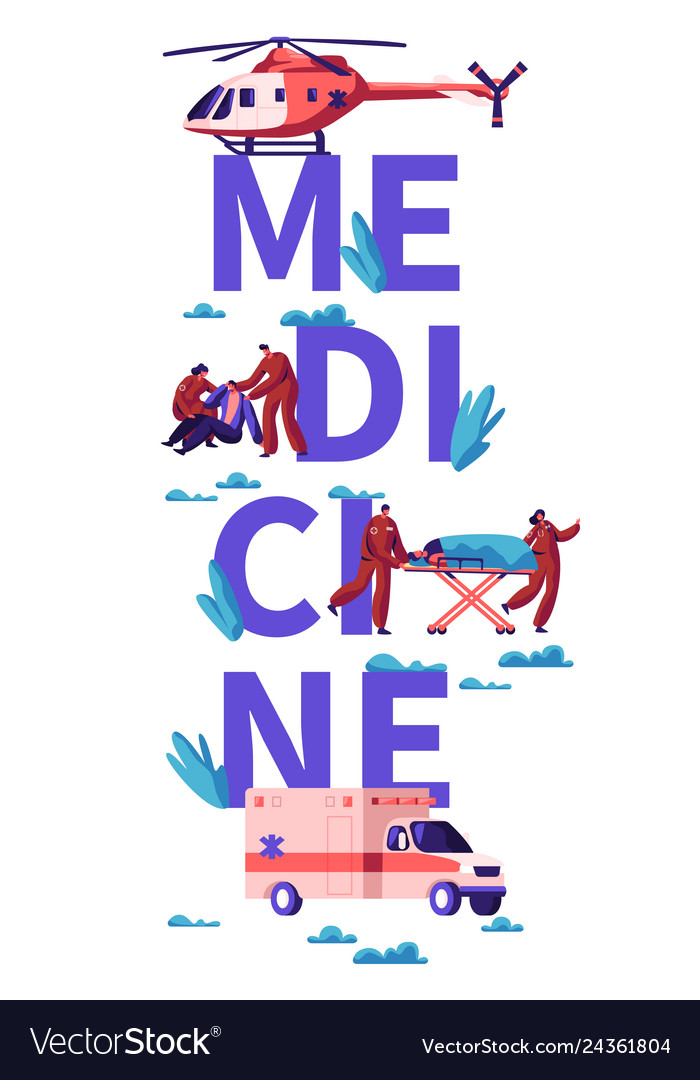 Professional Rescue Team Care Life Banner Vector Image