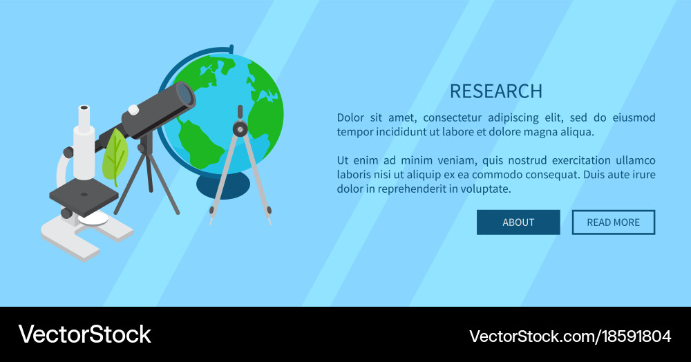 Research Template Banner With Scientific Tools Vector Image