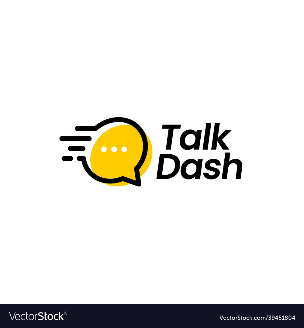 Talk dash logo icon vector image Talk dash logo icon