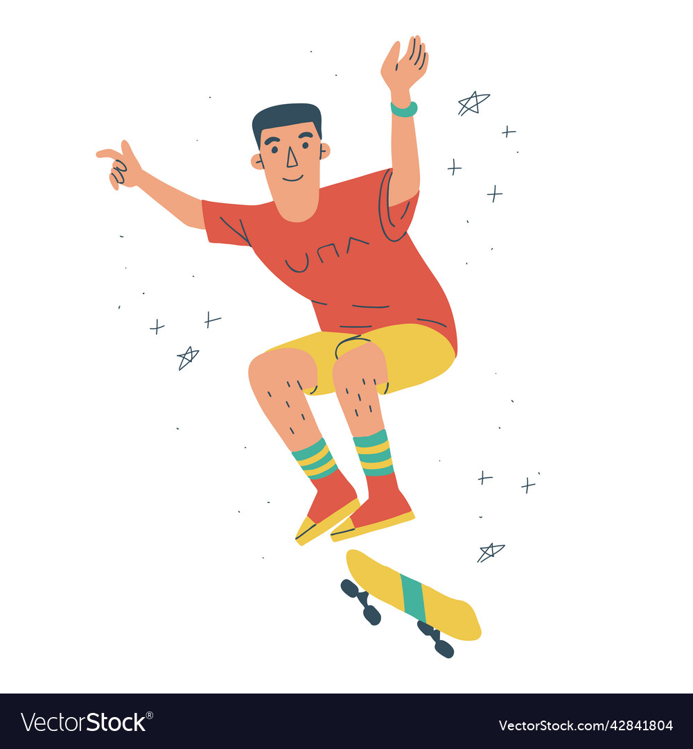 Teenager skateboarding boy Royalty Free Vector Image