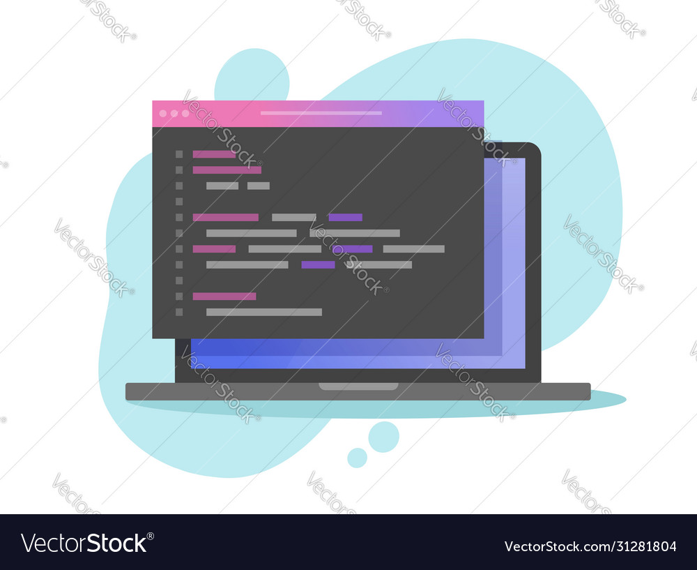 Website coding on computer laptop or programming Vector Image