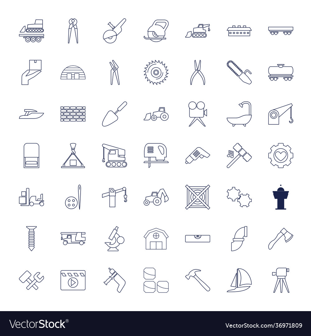 49 industry icons Royalty Free Vector Image - VectorStock