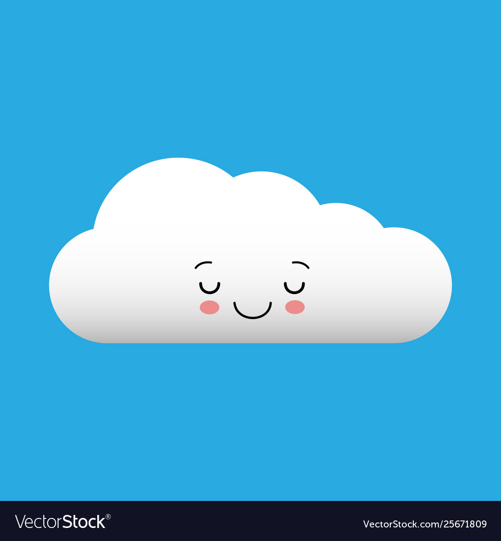 Cute Cloud Drawing Kawaii Cartoon Royalty Free Vector Image