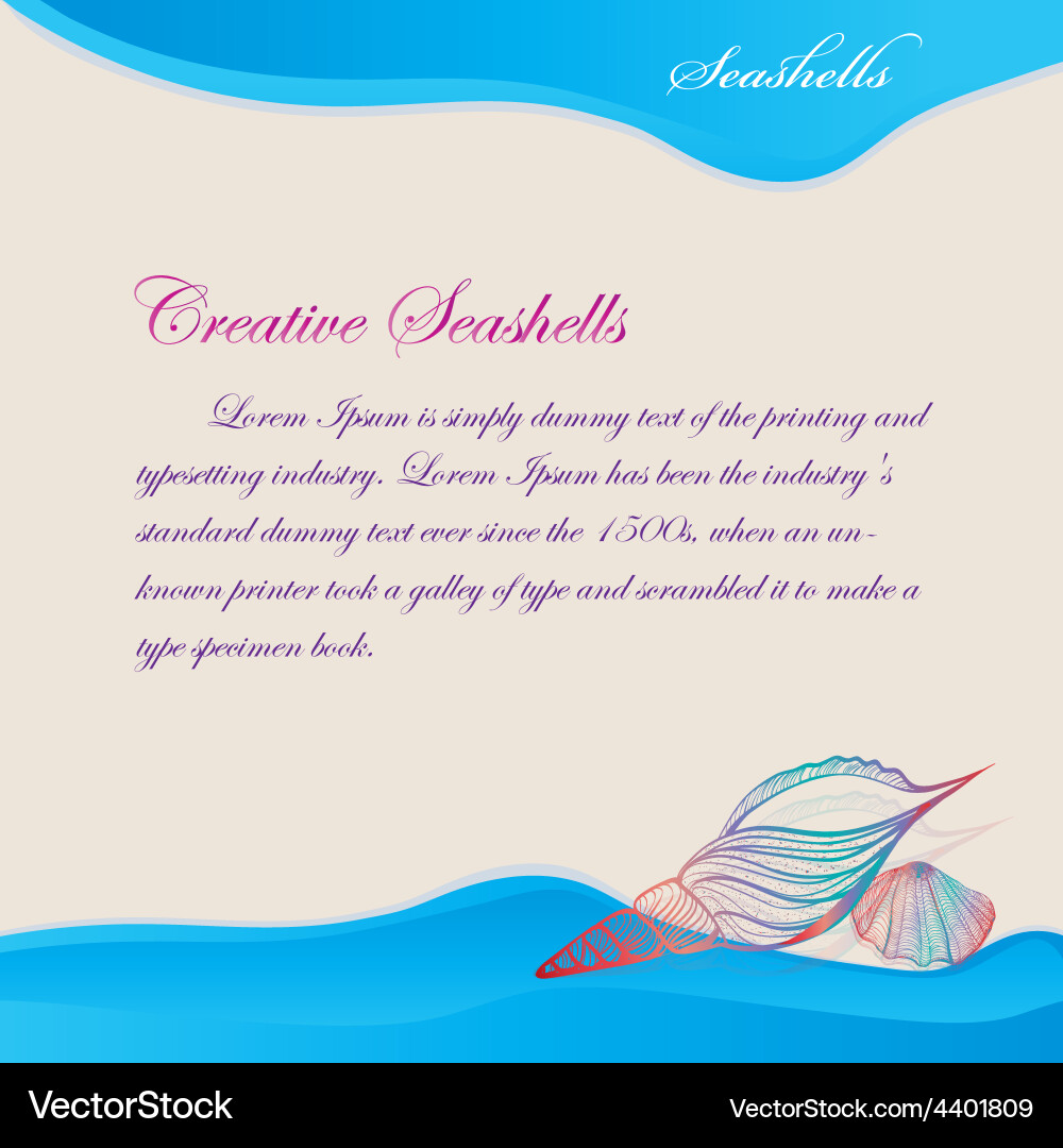 Seashells on sand Royalty Free Vector Image - VectorStock