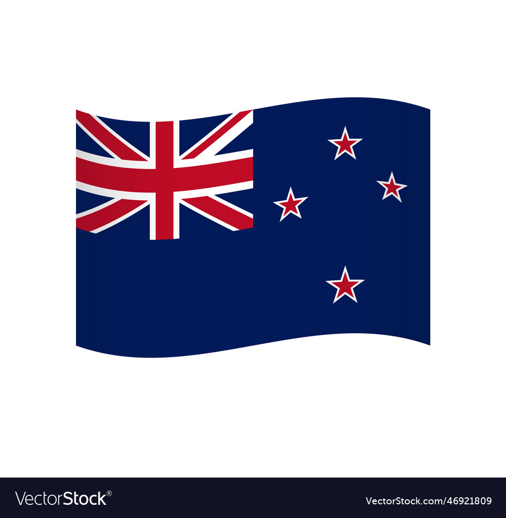 Wavy flag of new zealand Royalty Free Vector Image