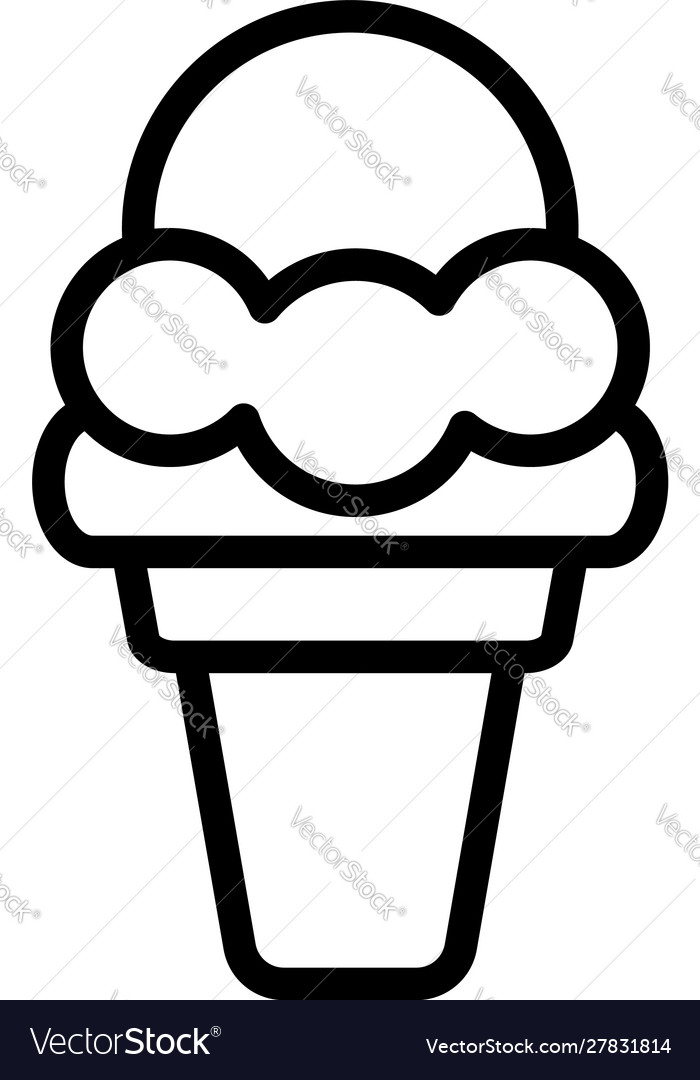 Fruit icecream icon outline style Royalty Free Vector Image