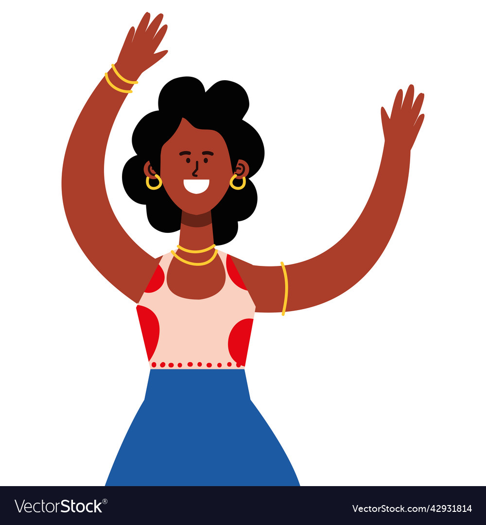 Happy afro woman Royalty Free Vector Image - VectorStock