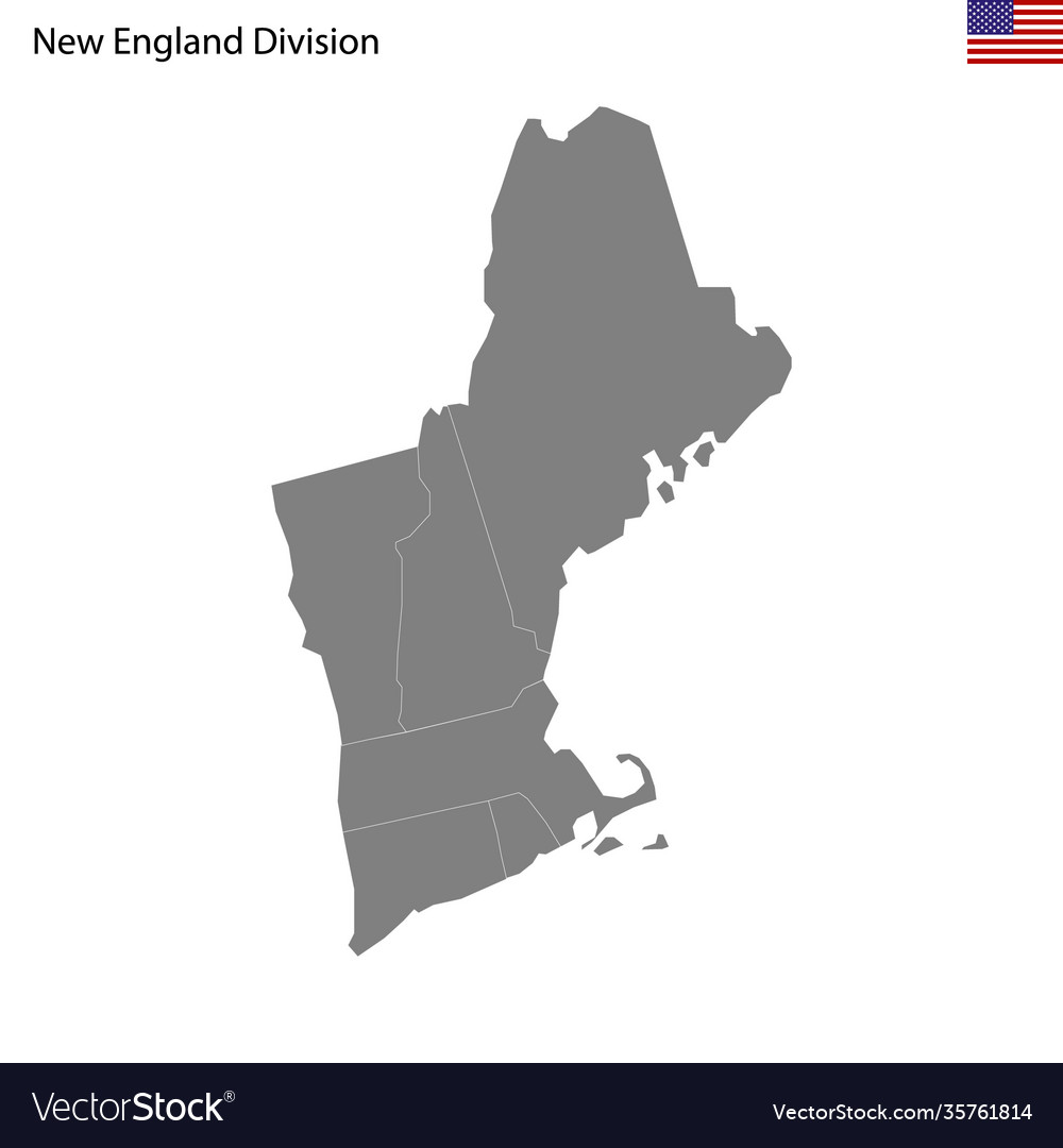 High Quality Map New England Division Royalty Free Vector