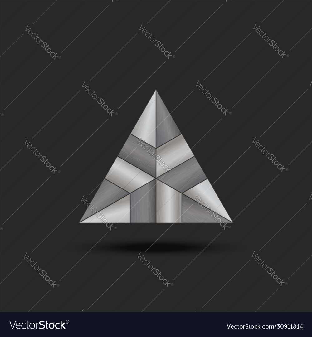 Logo metal triangle futuristic element complex Vector Image