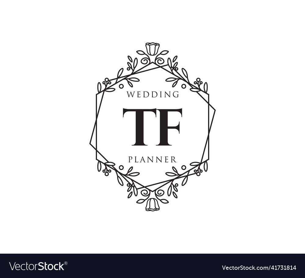 Tf initials letter wedding monogram logos Vector Image