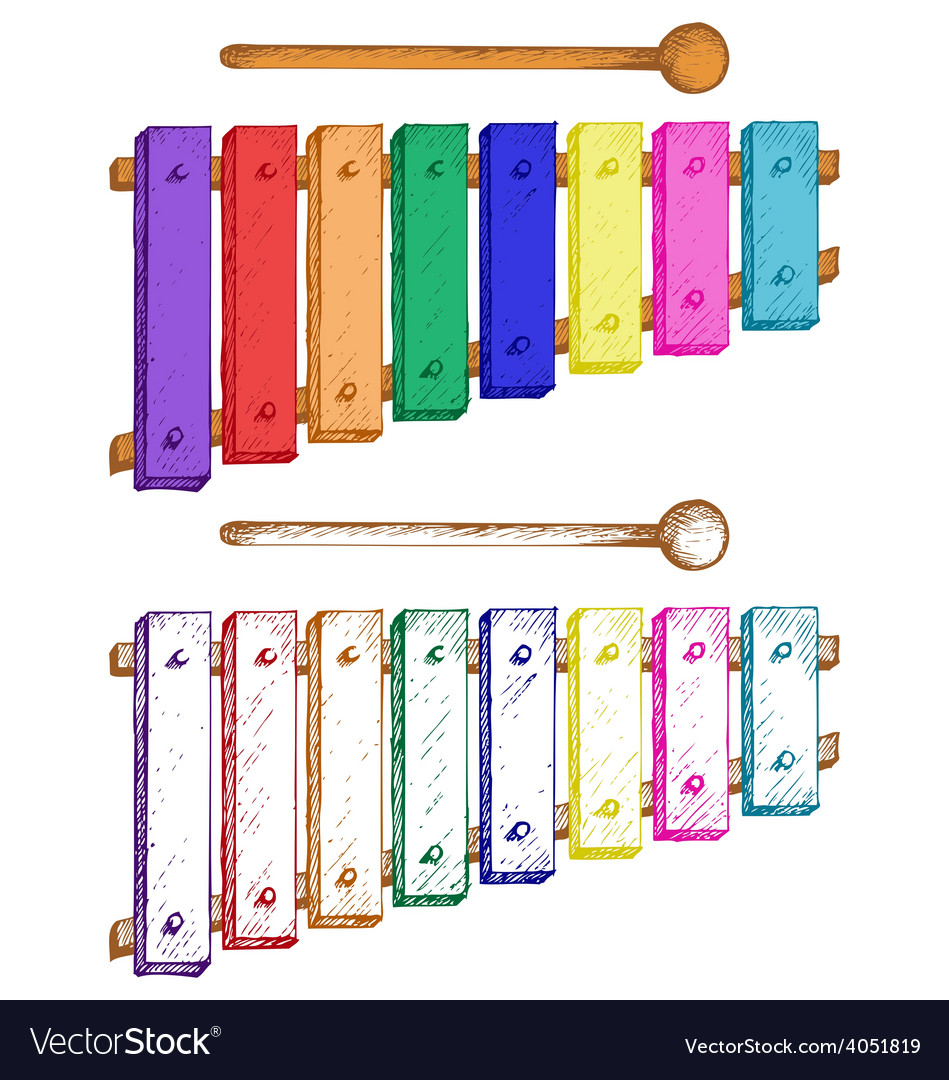 Download Cartoon of xylophone Royalty Free Vector Image