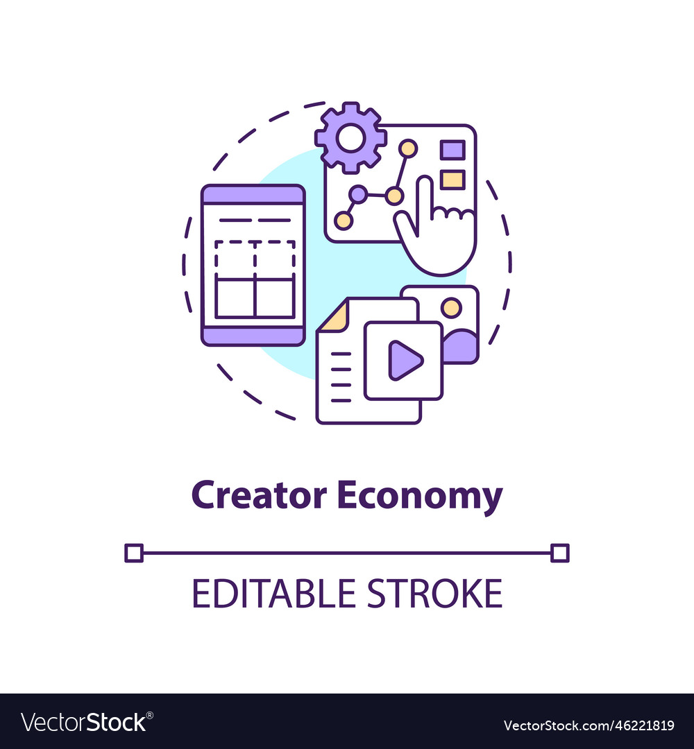 Creator economy concept icon Royalty Free Vector Image