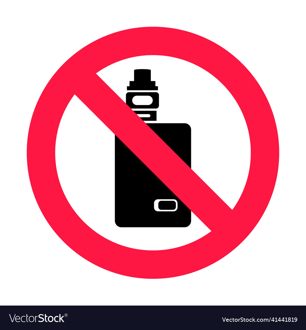 No vaping sign red forbidden circle sign icon Vector Image