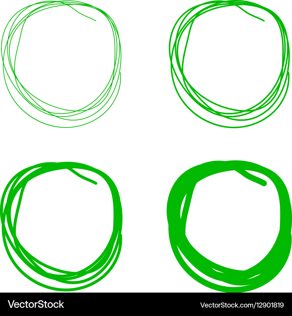 Set hand drawn scribble circles Royalty Free Vector Image