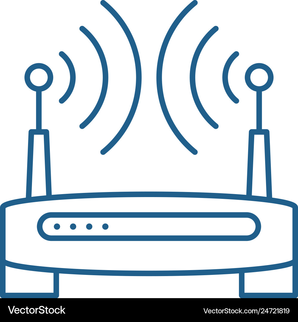 Wireless internet line icon concept Royalty Free Vector