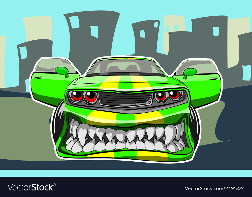 Angry Car Royalty Free Vector Image - VectorStock