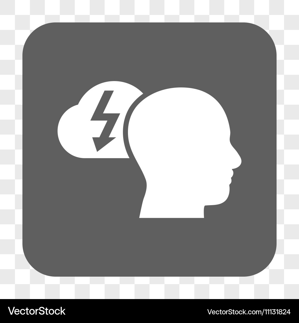 Brainstorming rounded square button Royalty Free Vector