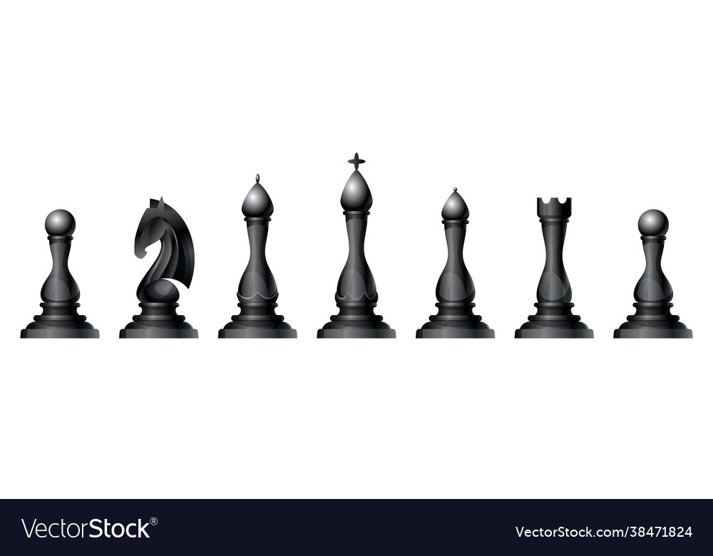 Chess figures set king queen bishop Royalty Free Vector