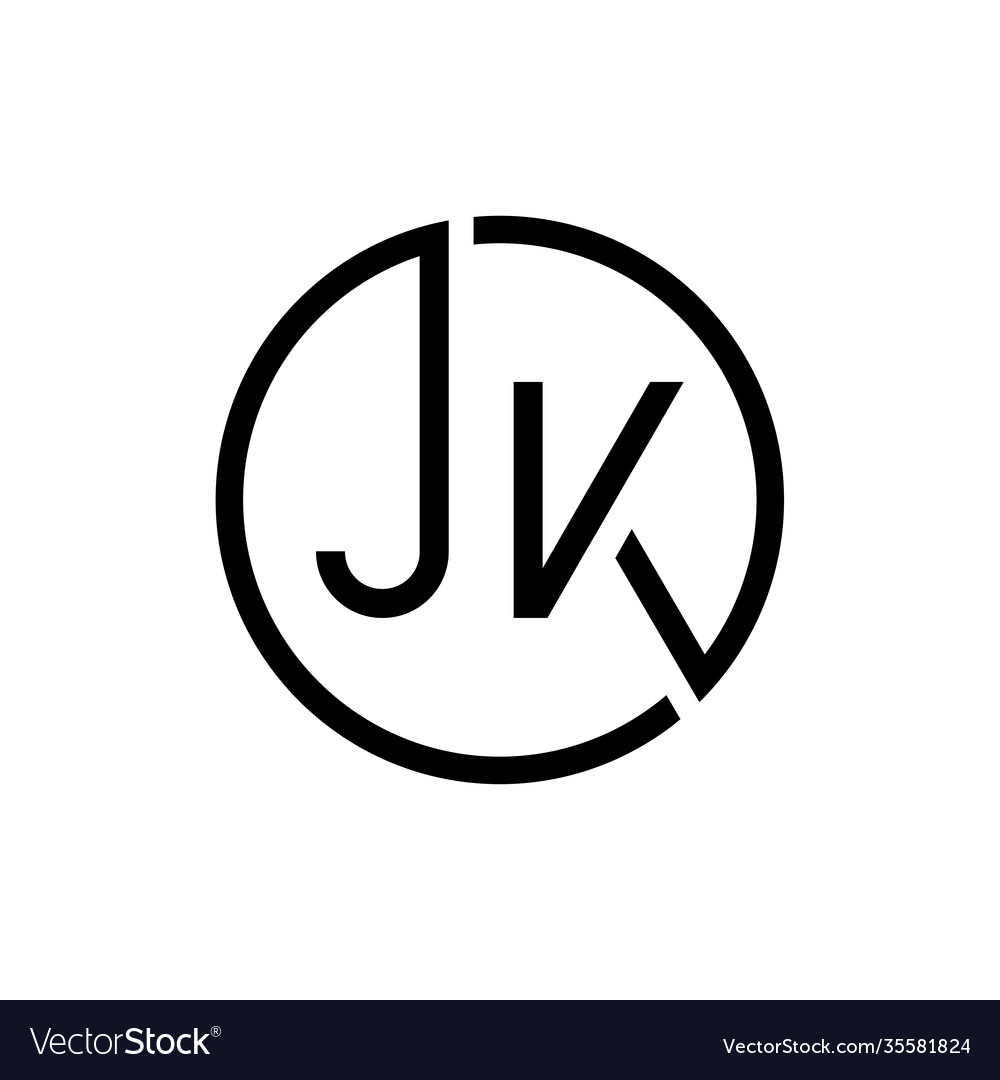 Creative letter jk logo design template initial Vector Image