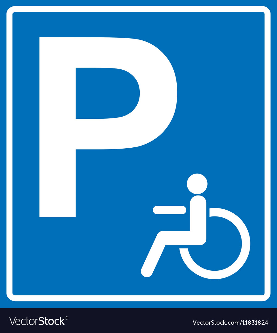 Disabled Person Parking Sign Banner On Royalty Free Vector - Disabled Person Parking Sign Banner On Royalty Free Vector