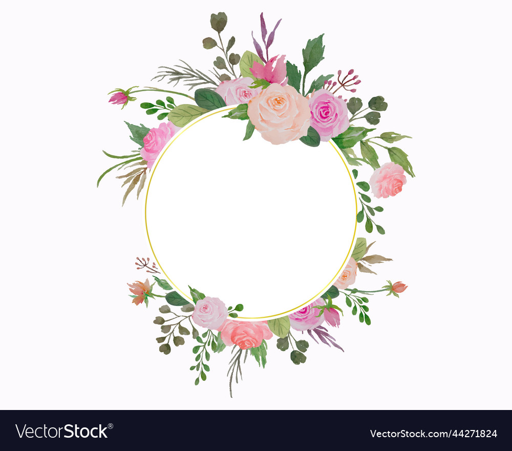 Floral frame watercolor flowers border royalty free vector
