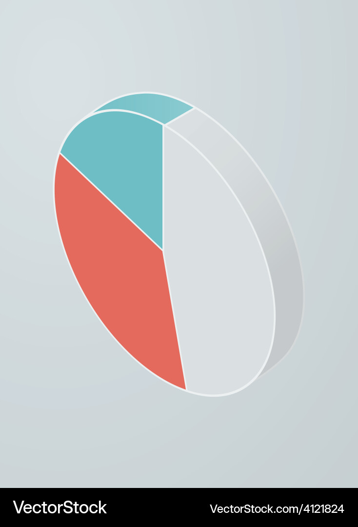 Isometric pie chart icon Royalty Free Vector Image