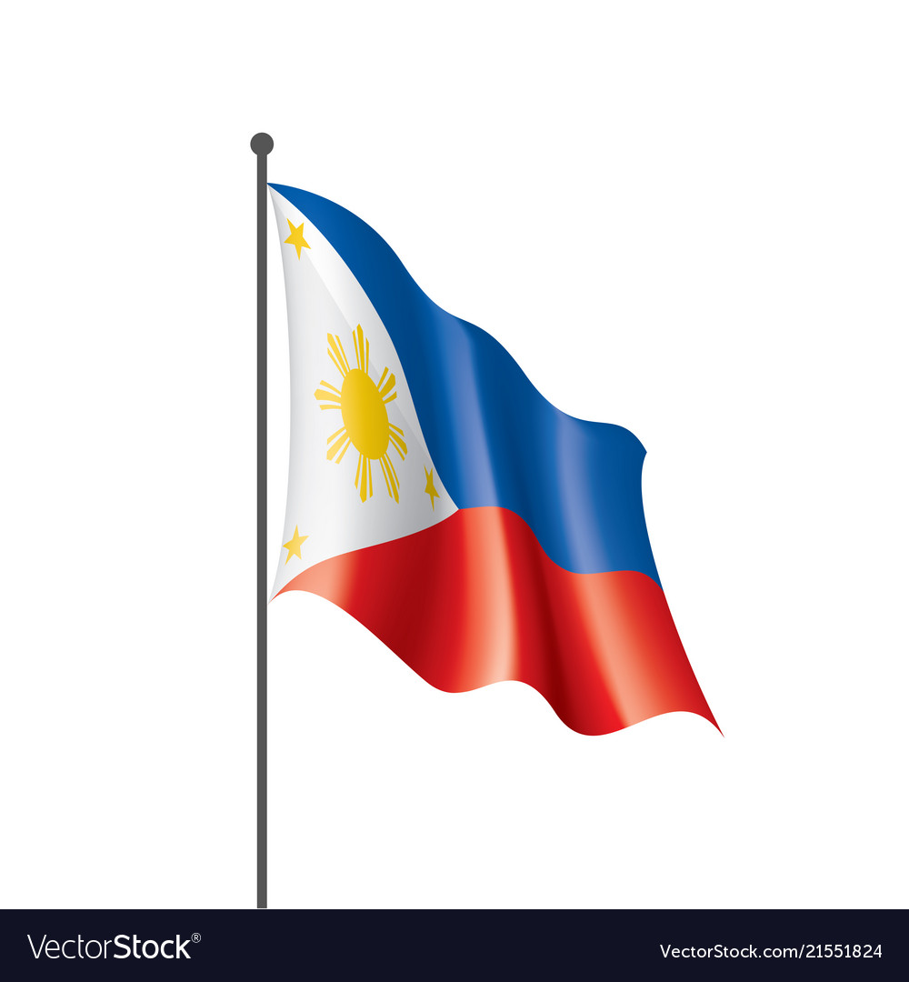 Philippines flag on a white Royalty Free Vector Image