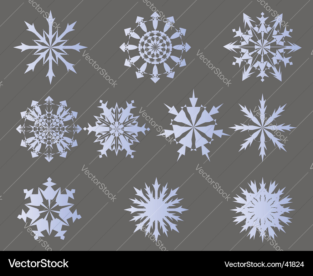 Snowflakes set Royalty Free Vector Image - VectorStock