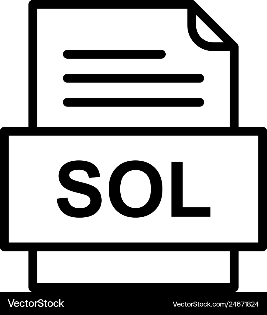 Sol file document icon Royalty Free Vector Image