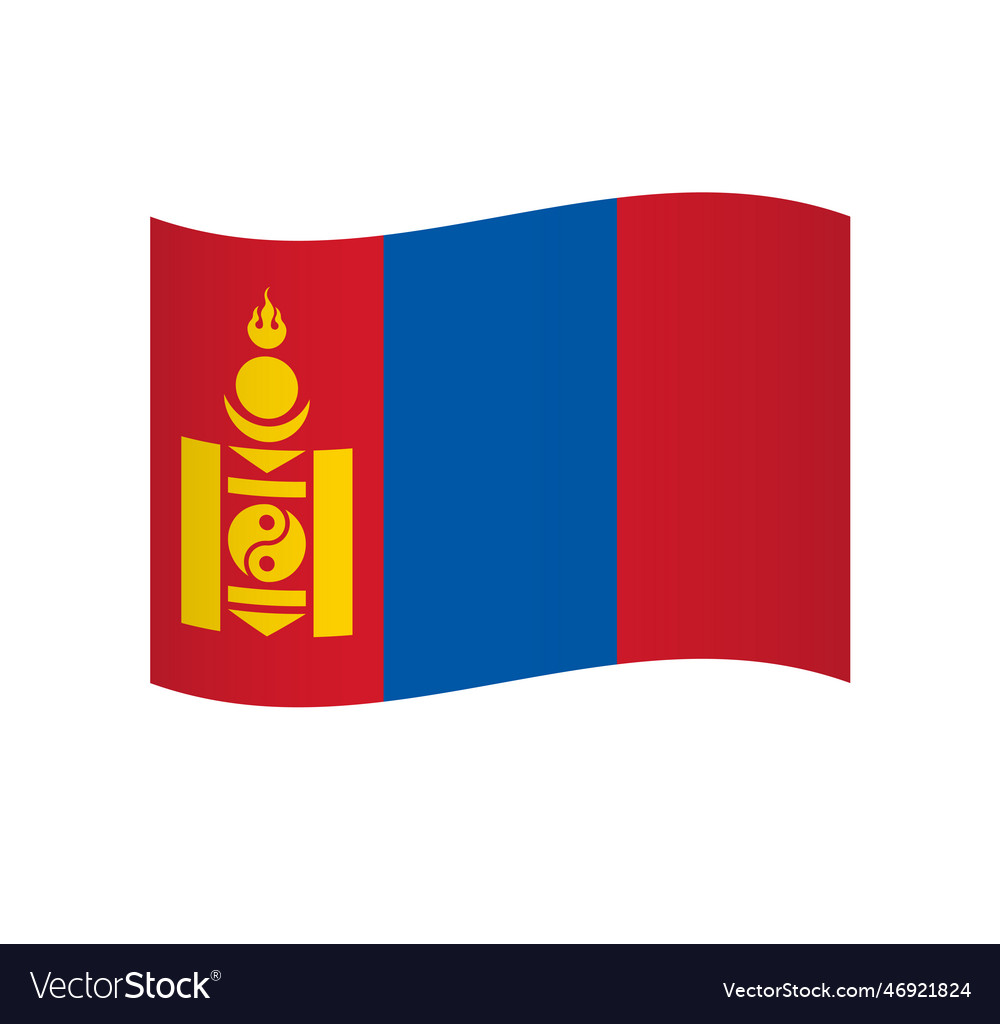 Wavy flag of mongolia Royalty Free Vector Image