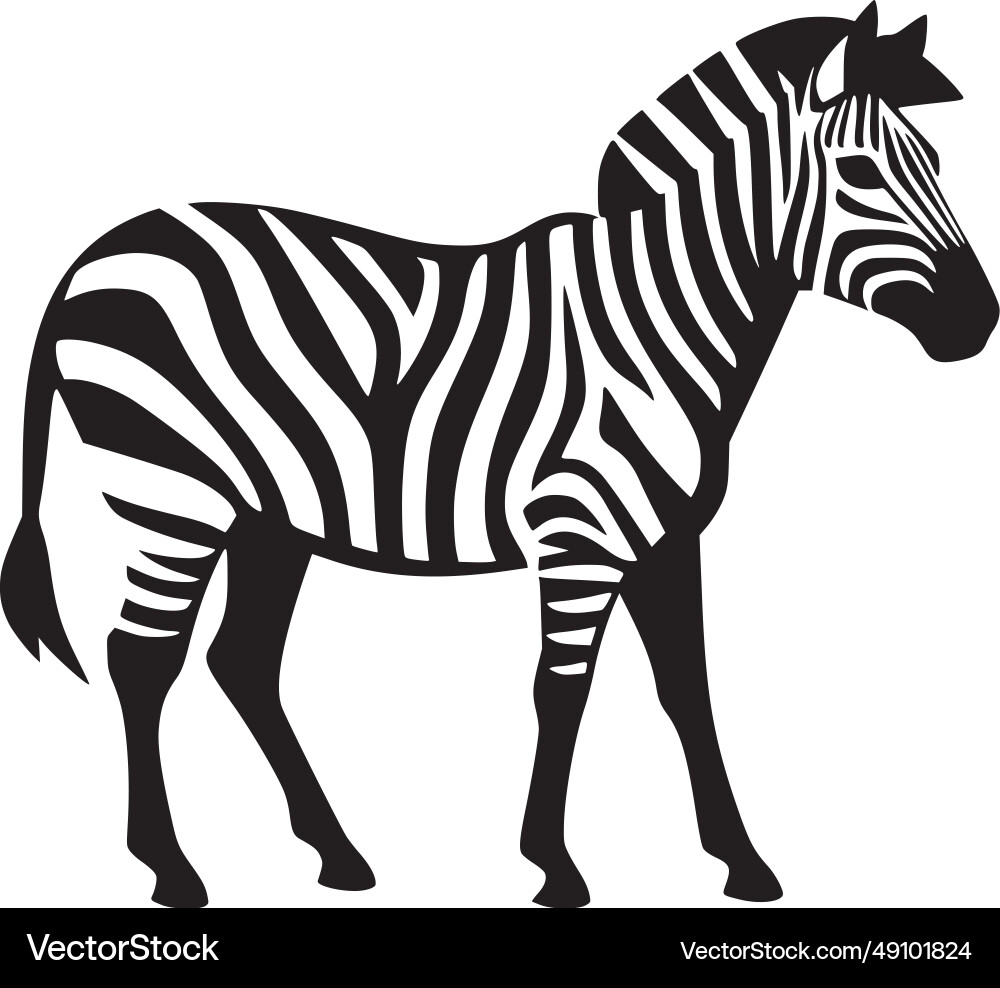 Zebra black and white isolated icon Royalty Free Vector