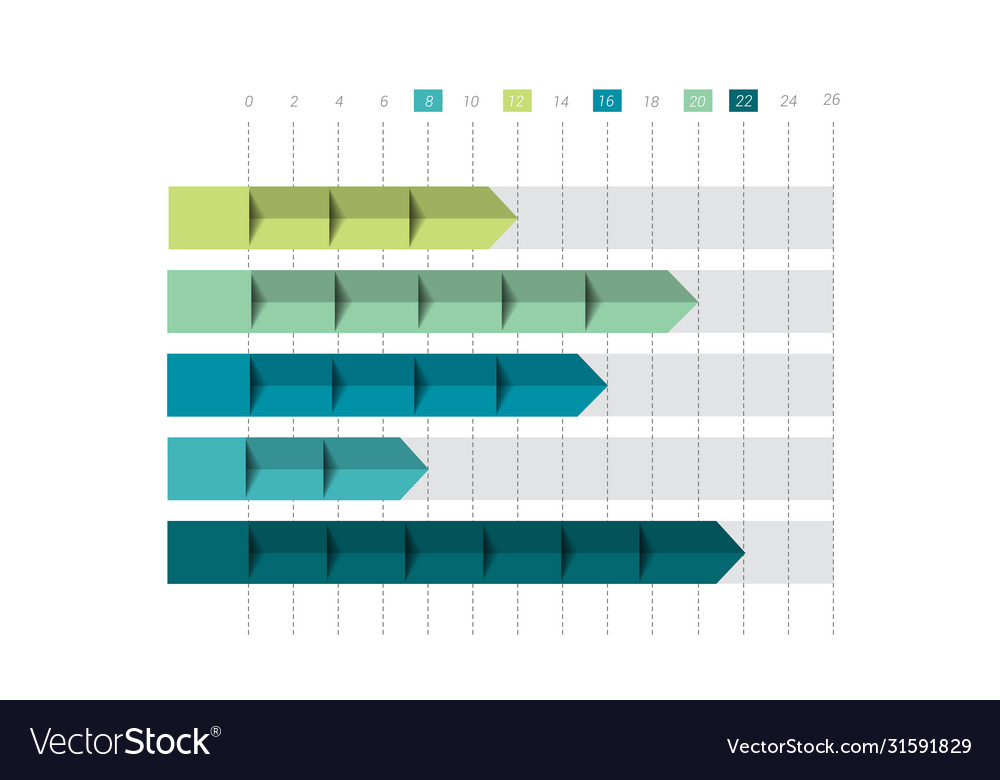 3d chart graph simply color editable infographics Vector Image