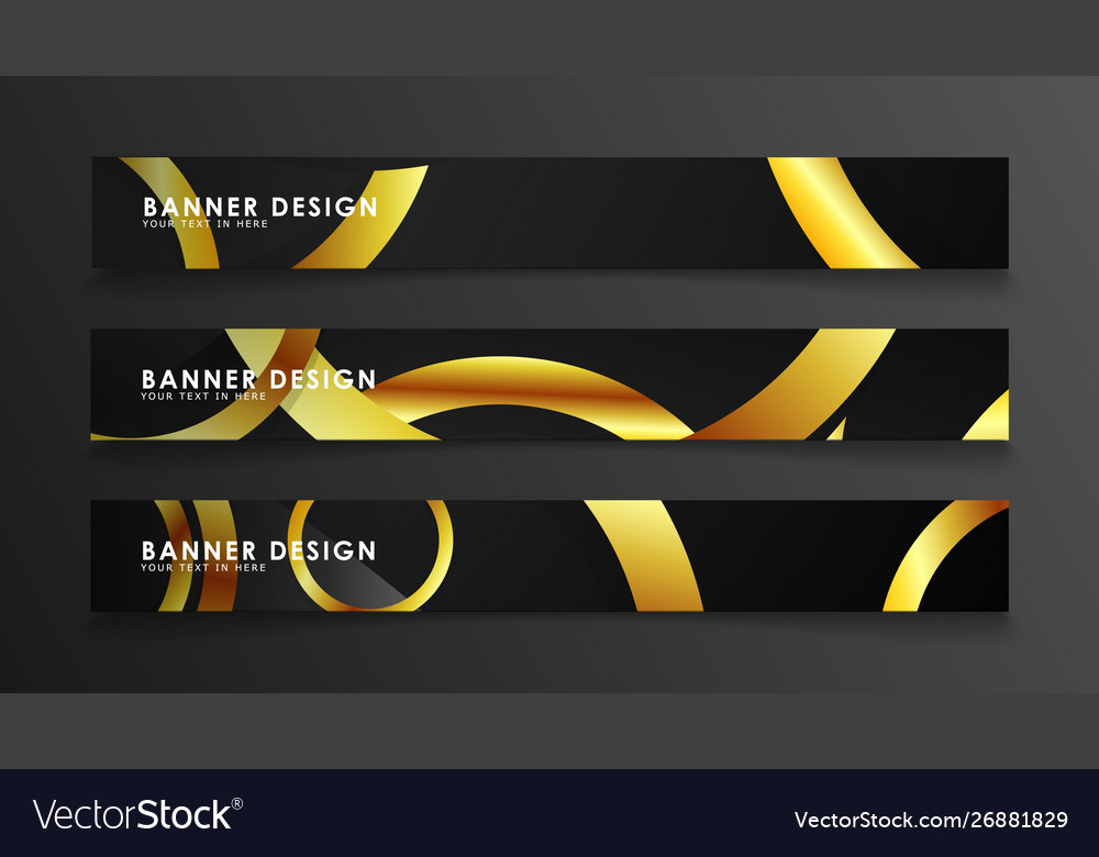 Abstract Circle Banner Fancy Golden Circle On A Vector Image