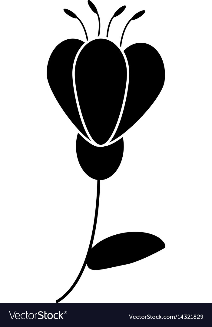 Flower spring decoration silhouette Royalty Free Vector