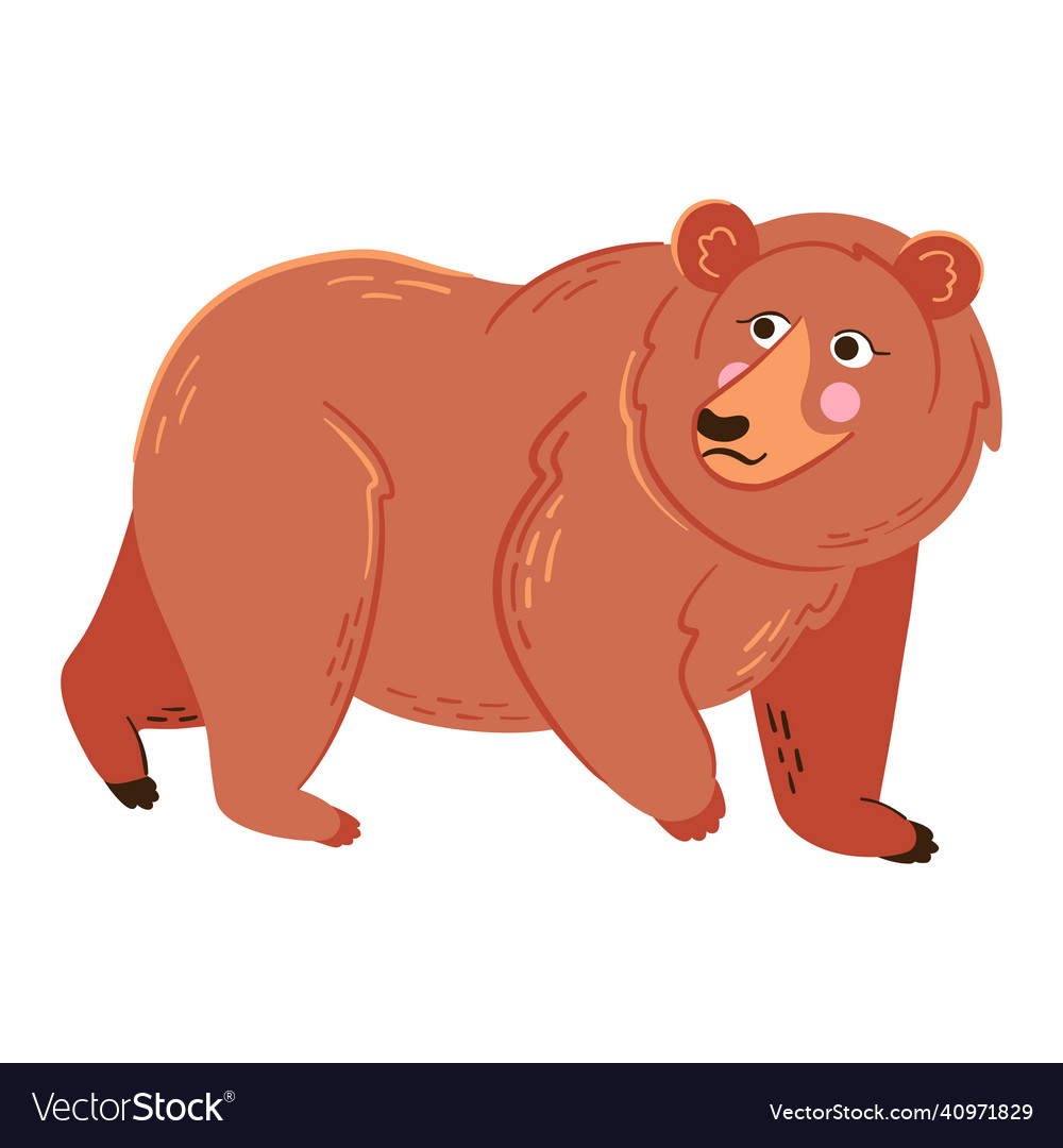 Grizzly bear forest wild Royalty Free Vector Image