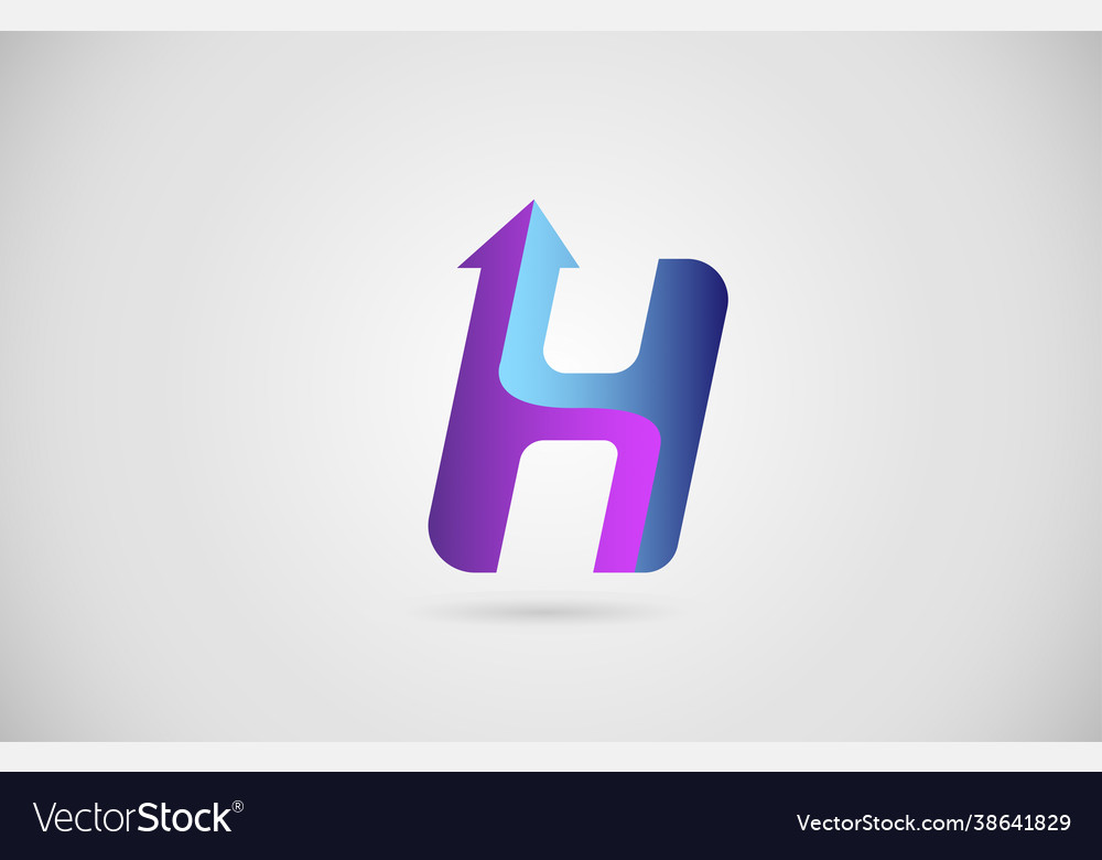 H arrow alphabet letter logo for business and Vector Image