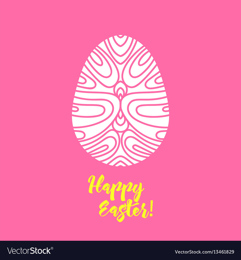 Happy easter laser cutting template for greeting Vector Image