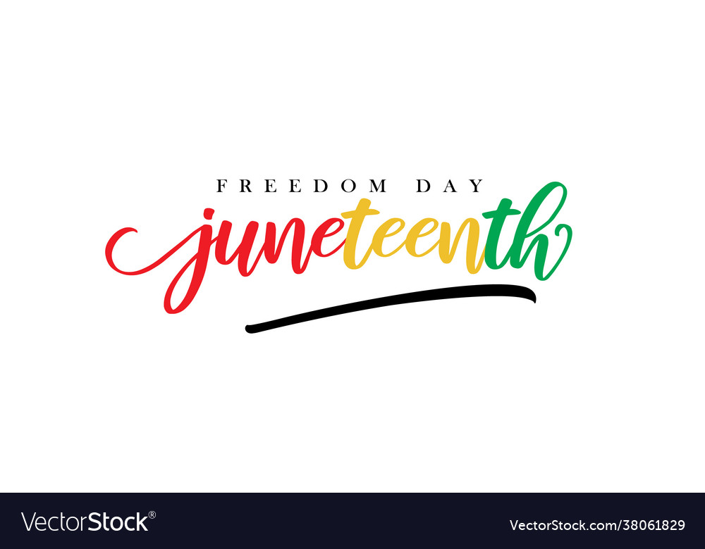 Juneteenth handwritten calligraphic lettering Vector Image