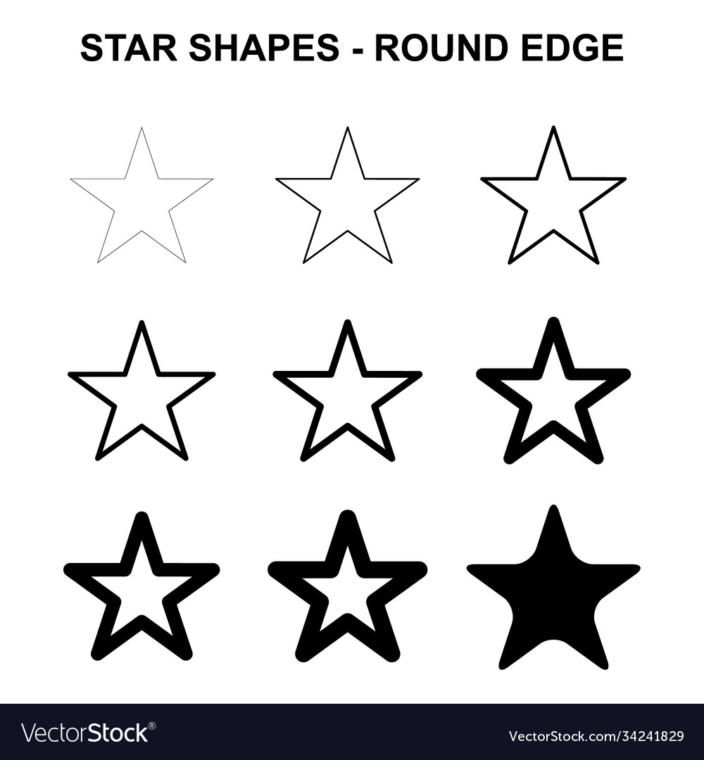 Set star symbol icon collection line sign Vector Image