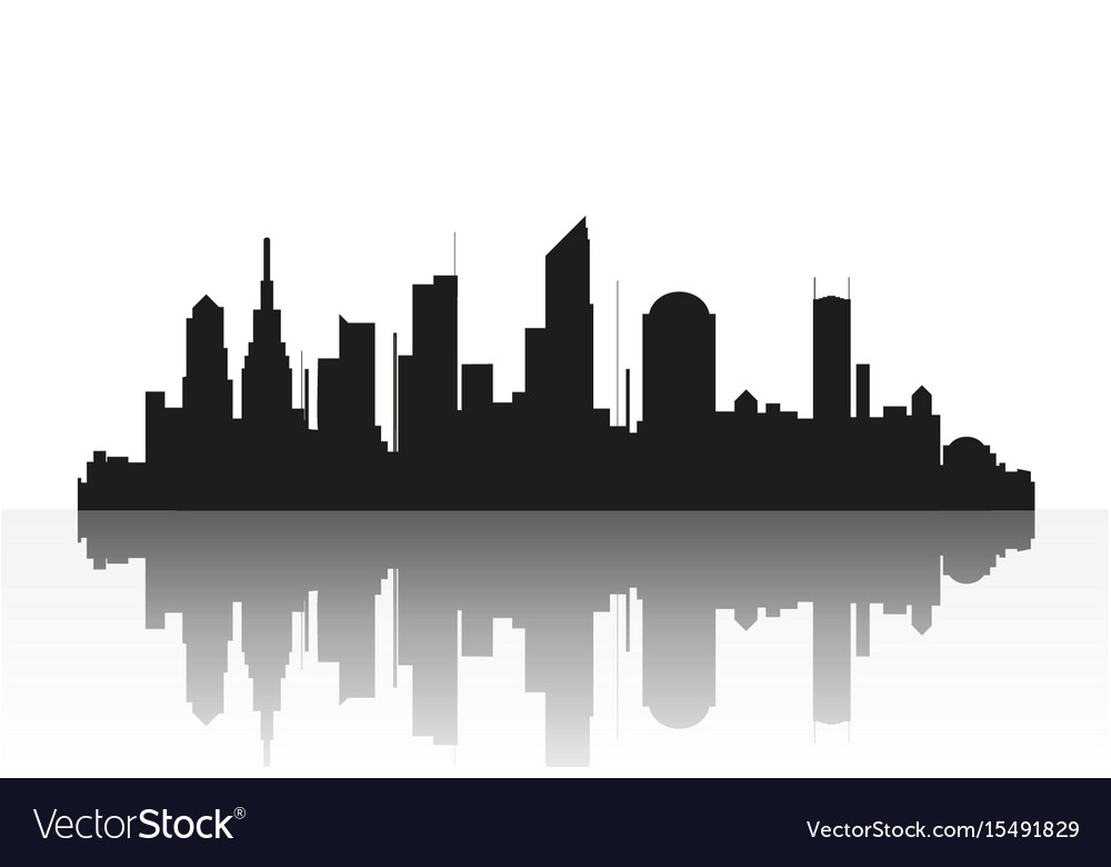 Silhouette of the city in a flat style modern Vector Image