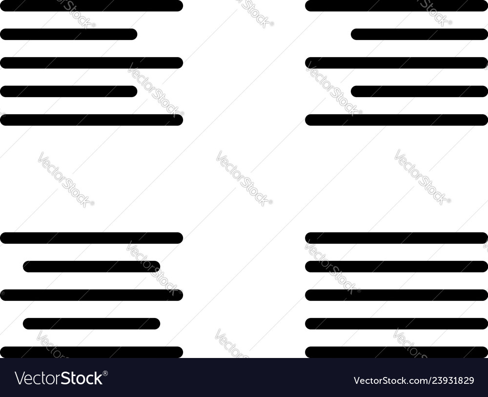 Text align or text alignment icon set Royalty Free Vector