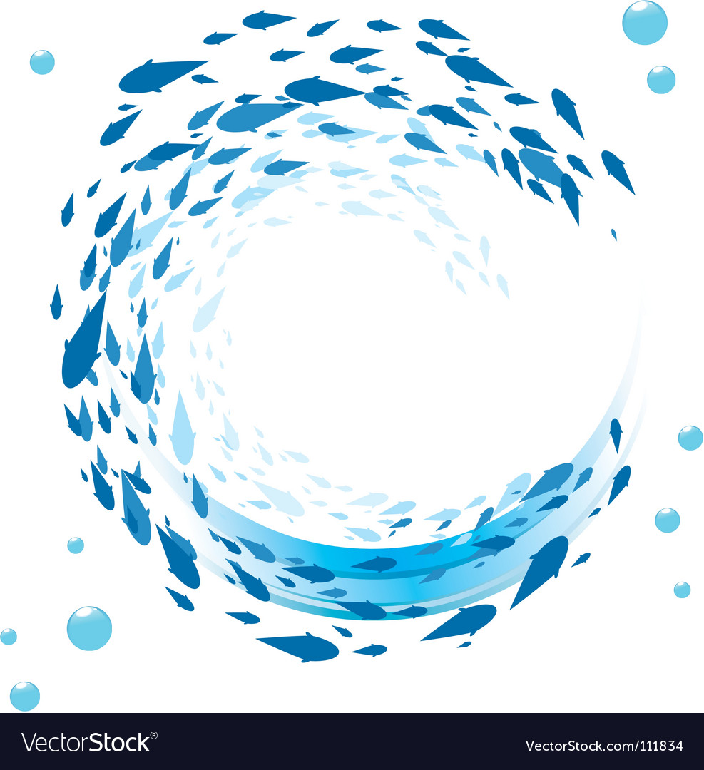 Download Fish and bubbles background Royalty Free Vector Image