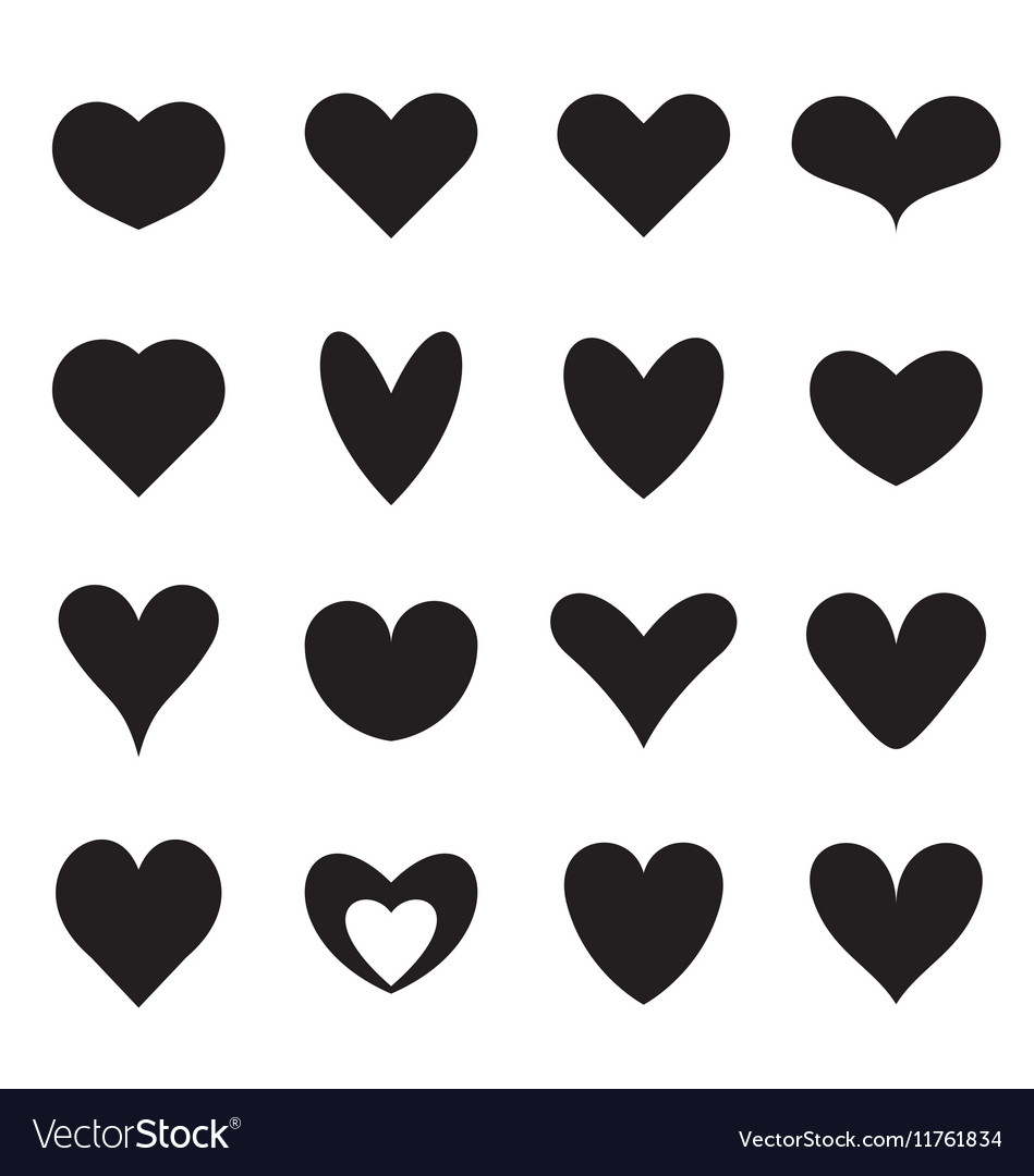 Heart symbol shapes Royalty Free Vector Image - VectorStock