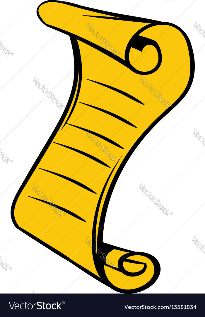 Medieval scroll icon cartoon Royalty Free Vector Image