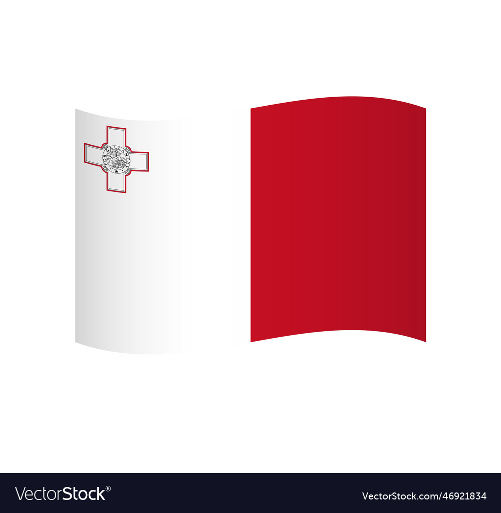 Wavy flag of malta Royalty Free Vector Image - VectorStock