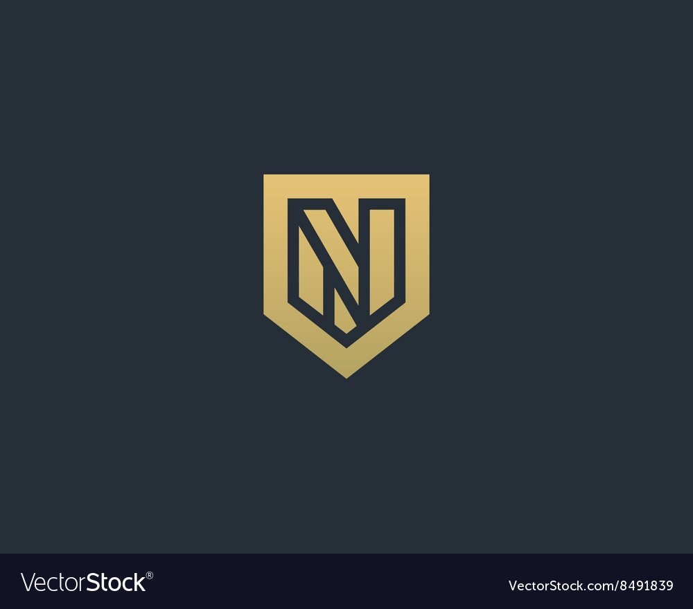 Abstract letter n shield logo design template Vector Image