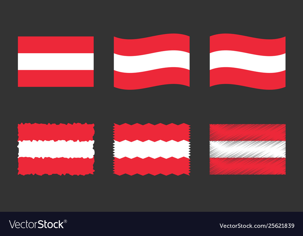 Austria flag set official colors and proportion Vector Image