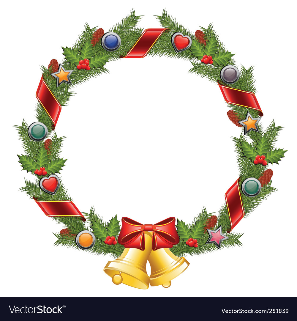 Christmas wreath Royalty Free Vector Image - VectorStock