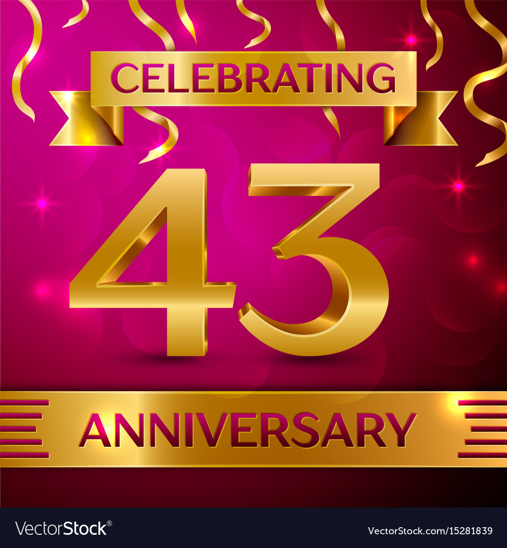 Forty three years anniversary celebration design