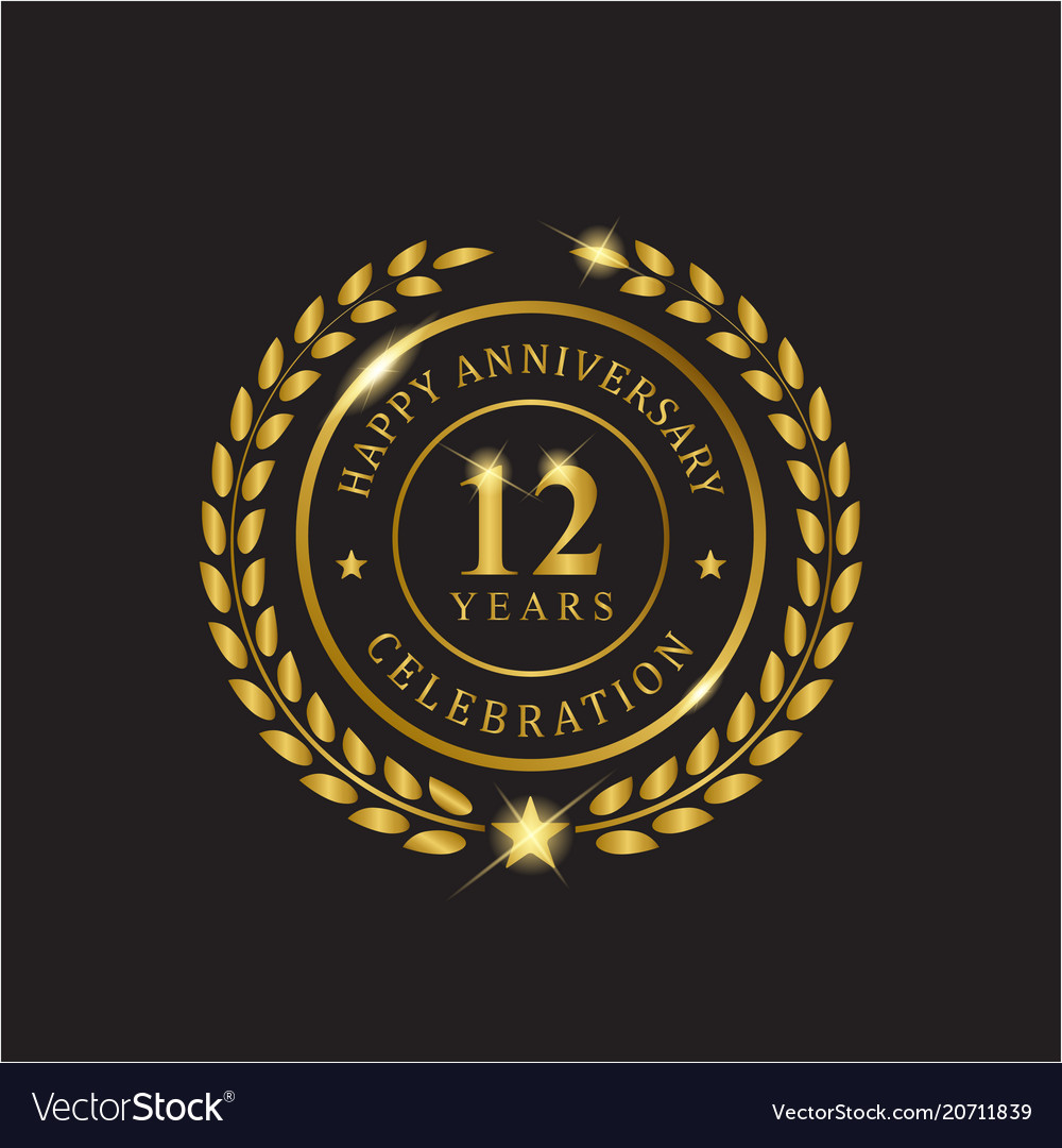 Free Vector  12th anniversary, golden edition